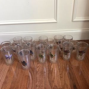 Set of 21 butterfly pattern Tervis tumblers